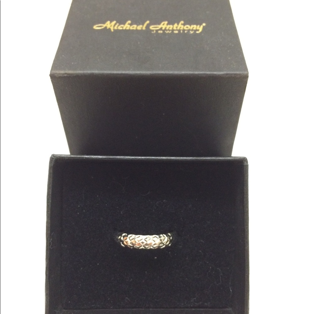 MICHAEL ANTHONY 14k White Gold 4mm Ring Size 6 NEW - Picture 5 of 5